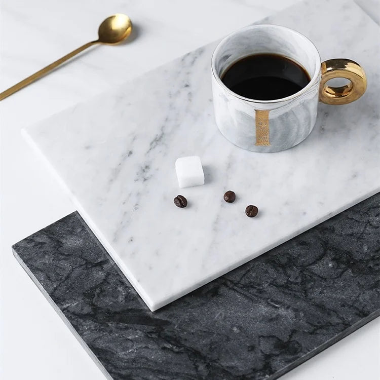 New Design Popular Marble Pastry Plate Rectangle Board Nordic Marble Stone Cheese Board Marble Cheese Board Set