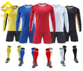 Custom Heat-Transfer Men's V-neck 100% Polyester Blank Long Sleeve Soccer Jersey Goalkeeper Set All Seasons
