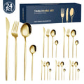 Hot Selling 24 Sets of Stainless Steel Tableware Knife Fork and Spoon 6 People Hotel Western Steak Knife Fork and Spoon