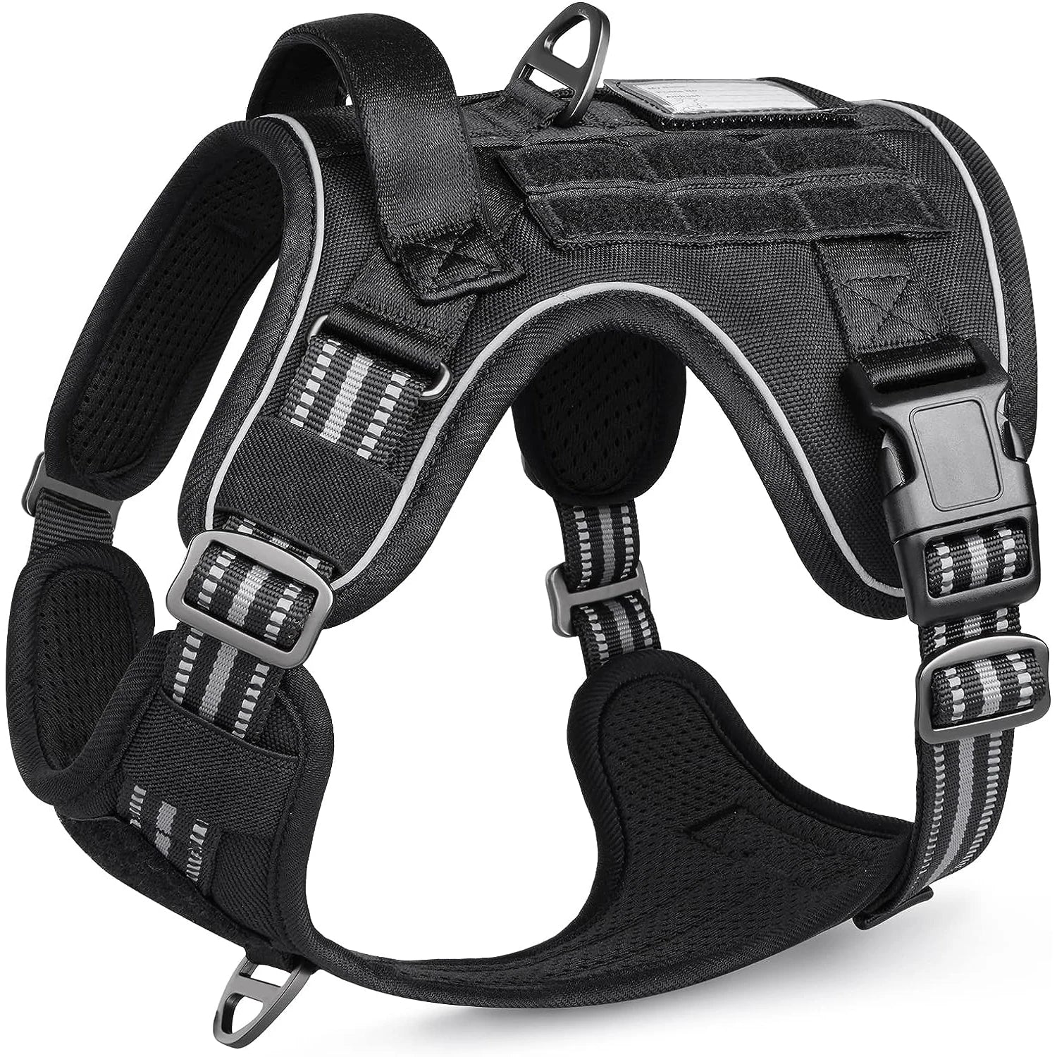 Tactical Adjustable Leather/Nylon/Polyester Solid Reflective Dog Harness Vest Durable Hunting Coat Custom Walking Leash