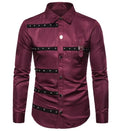 New Arrival Spring Man Gothic Rivet Pocket Buttons Shirt Mens Fashion Designer Shirts Size 3XL