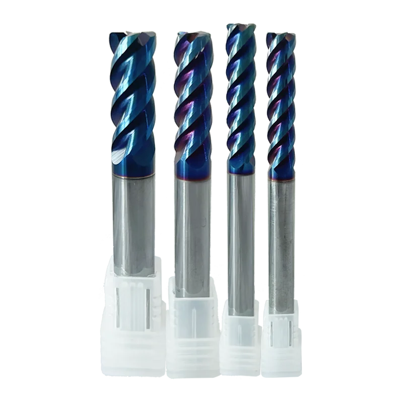 JR103 CNC Cutting Tool HRC65 4F Flat Coating Customized Carbide Milling Cutter End Mill for Stainless Steel Hardened Steel
