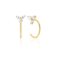 LOZRUNVE 18k Gold Plated Diamond CZ Trio Loop Hook Earring 925 Sterling Silver