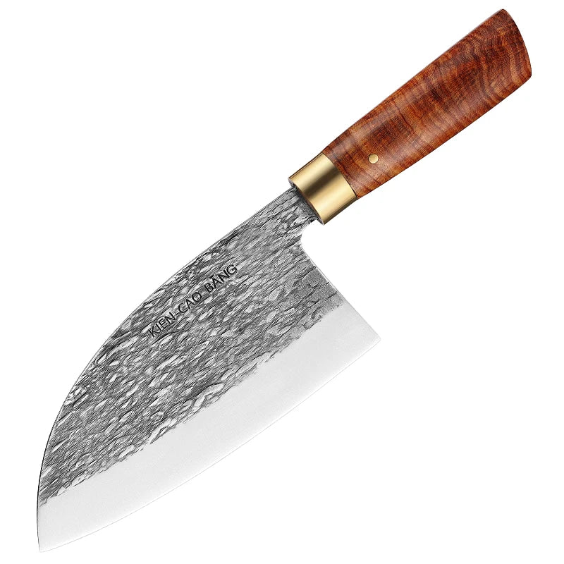 Handmade Full Tang 7 Inch Butcher Knife High Carbon Metal Blade Carbon Steel Slicing Cleaver Kitchen Knife TianJiao YE190 MegaBDM