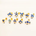 Wholesale Trendy Sapphire Zircon Earring with Women Flower Crown Piercing 316l Stainless Steel Earrings 2022