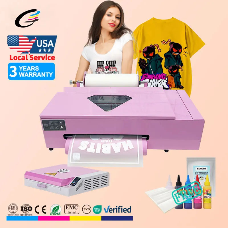 FCOLOR All in One PET Film A3 DTF Printer and Oven for XP600 Alta Resolution Dtf Printer Heat Transfer Printing