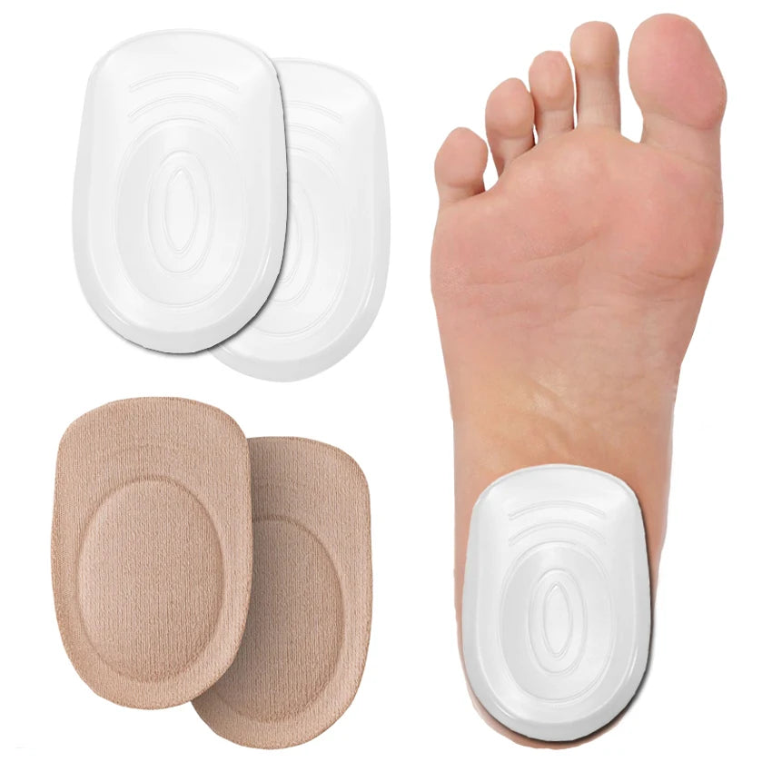 Silicone Gel Heel Cups Shoe Inserts for Plantar Fasciitis Sore Heel Pain Bone Spur & Achilles Pain Pad & Shock Absorbing Support