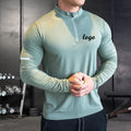 Custom Quick Dry Men's Gym T-Shirt 1/4 Quarter Zip Pullover Long Sleeves Solid Jogging Sportswear Formal Knitted Golf Shirts