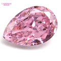 Pink Color Pear Cut Cubic Zirconia Crushed Iced Cut Synthetic Gemstones Heat Resistance 8A Quality Loose Stones for Wax Casting