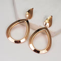 HANSIDON Fashion Jewelry Gold Filled Alloy Water Drop Dangle Earrings Smooth Surface Triangle Hoop Earrings for Ladies