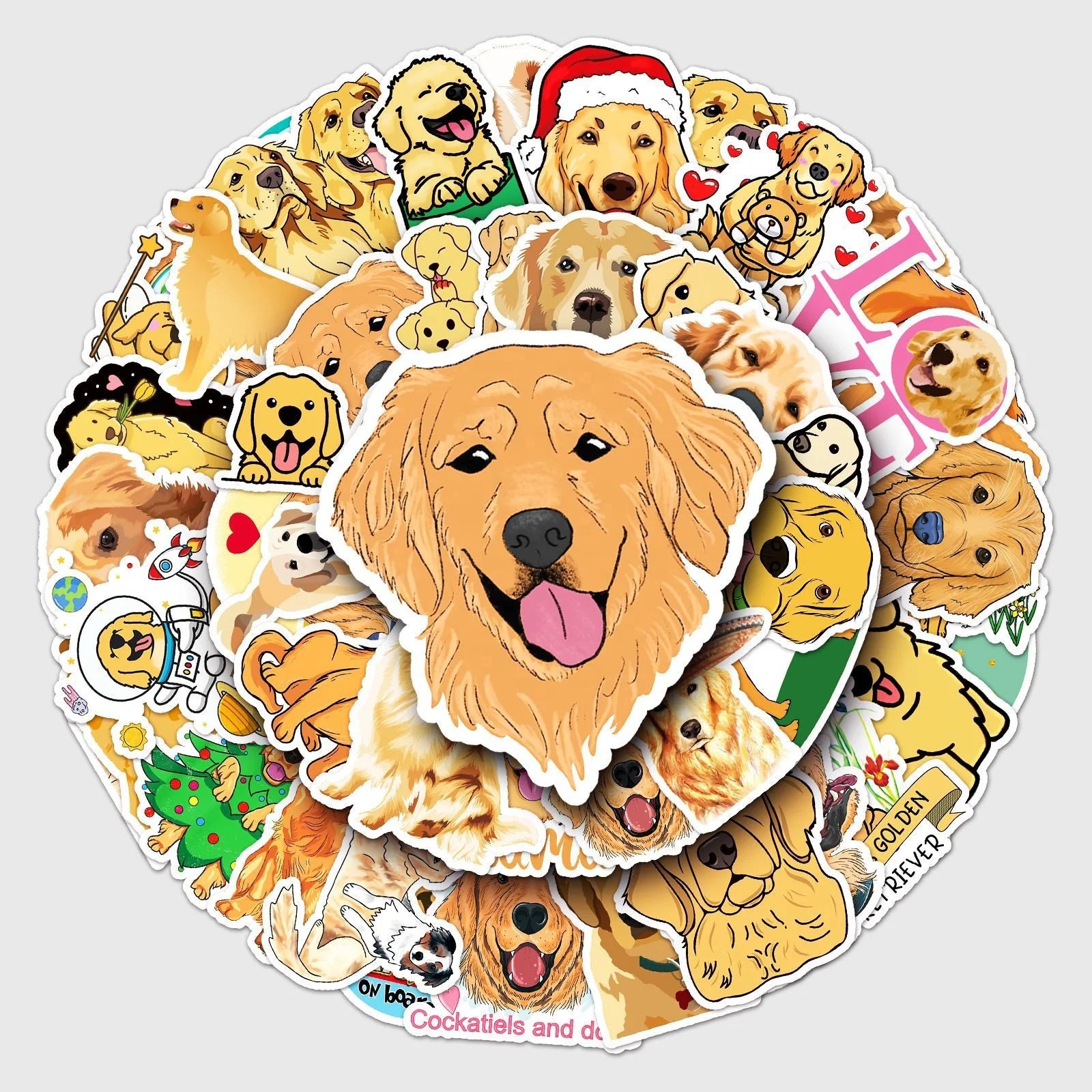 Vi-50pcs Die Cut Vinyl  Cute Dog Sticker Pack for Kids Laptop Phone Suitcase Waterproof Decorative Random Sticker