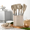 Kitchen Tools Cooking Utensil Set Silicone Stainless Steel Durable High Temperature Resistant Handle