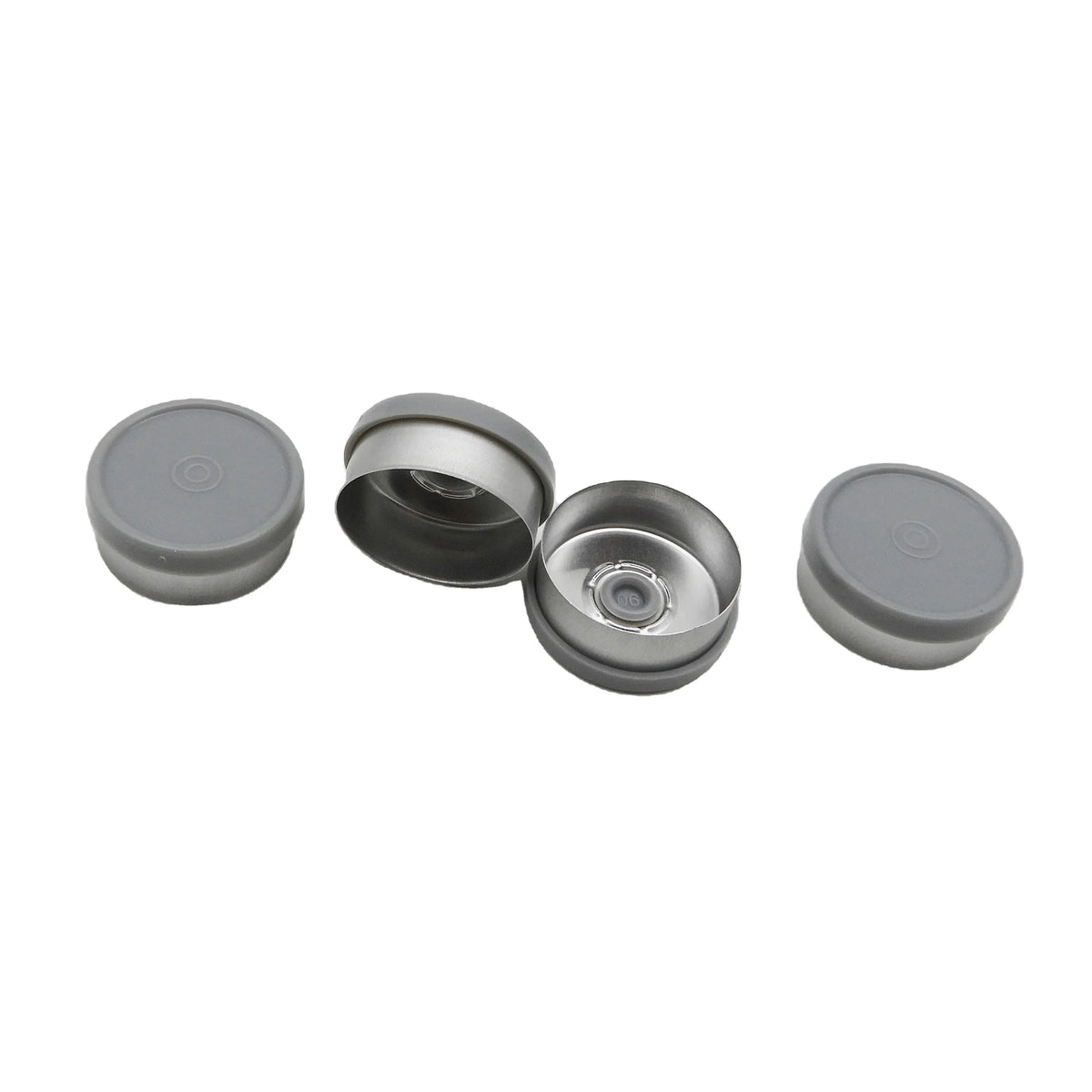 Grey Color 20mm Aluminium Plastic Cap for Vial Bottle 20mm Easy Open Vial Cap
