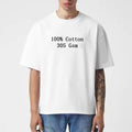 ODM 305 GSM 100% Cotton Plain Short Sleeve Oversized Men's Tshirt Custom Logo Heavyweight Essentials Blank Solid Knitted