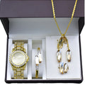 Fenyi wholesale full diamond ladies watch bracelet necklace set