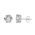 RINNTIN APE36 Hypoallergenic 4-8mm Cubic Zirconia 925 Sterling Silver Studs Earings for Women Girls
