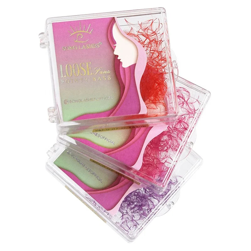 Song Lashes 0.07 Thickness 6D Loose Fans Blue Green White Red Purple Pink Yellow Colored Fans