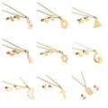 Cheap Wholesale Bulk Minimalist 18K Gold Stainless Steel Cross Star Jewelry Set for Women Link Chain Necklace Earrings Sets