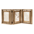 Triple Photo Frame Double-Sided Display 360Â° Rotating Picture Frame Vintage Tabletop Picture Frame