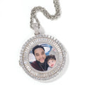 2020 New Design Photo Pendant Memory Custom Photo Gold Plated Necklace Hip Hop Jewelry Round Shape Distinctive