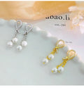 NEW Fashion Jewelry 925 Sterling Silver Knot the Rope Zircon Long Tassel Chain Pearl Gold Plated Stud Earring Jewelry for Women