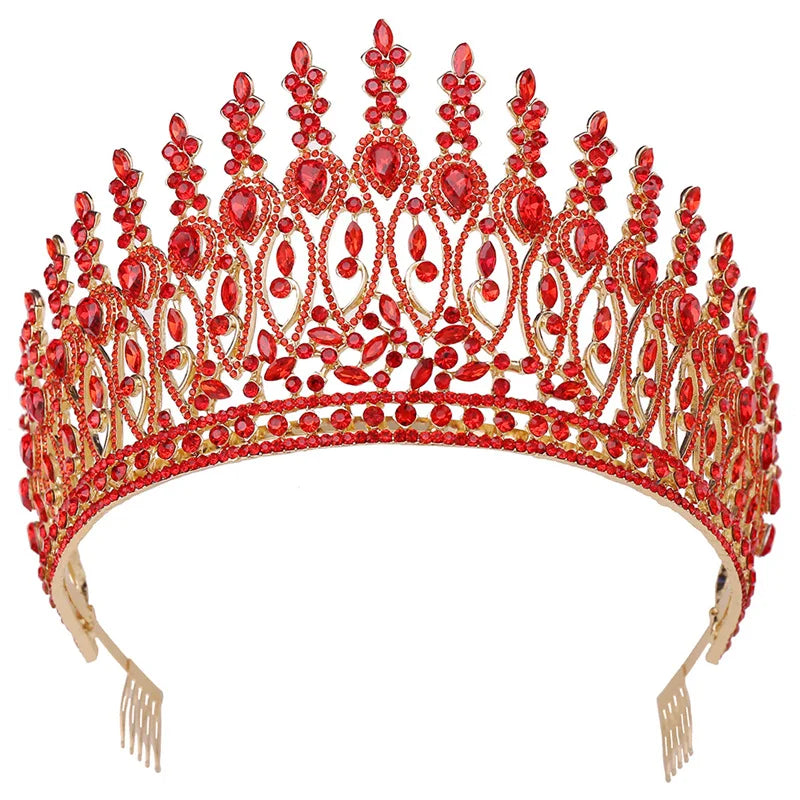 New Fashion Women Jewelry Rhinestone Beauty Pageant Crown Crystal Tiara Queen Crown with Comb
