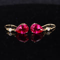 Blood Red 5*7mm Lab Grown Ruby Earring for Lady's Gift