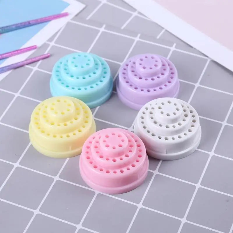 HelloWorld Holes Nail Drill Bits Holder Stand Display Tool Drill Bit Organizer Box Container Manicure Tool Support Dropshipping