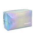 New Listing Vegan Leather Toiletry Bag Factory Custom PU Beauty Bag Cosmetic Zipper Makeup Pouch Holographic Gift Bag for Girls