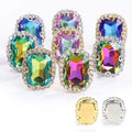 Strass Chain Stones Wholesale Rectangular Octagonal Crystal Diamond Sew on Claw Setting Glass Rhinestone for DIY Opp Bag 2 Bags
