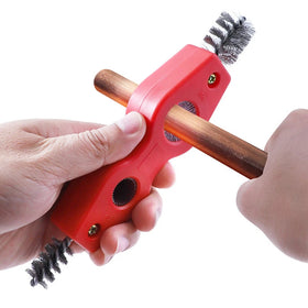 4 in 1 Copper Tubing Brush Copper Pipe Cleaner Thread Cleaner Plumber Tool for Plumbing Installation Soldering Brazing