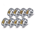 Vintage Eight Guardian Rings Creative Design Zodiac Ring Sterling Silver Buddha Heart Sutra Ring for Men