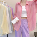 S-XL Summer New Loose Thin Long Sleeve Shirt Women's Outerwear Versatile Sunscreen Shirt Shirt Jacket