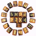 Factory Price 25pcs Tiger Eyes Rune Stones Tumbled Engraved Lettering  Healing Chakra Reiki Crystal Set for Wicca Crystals Gifts