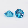 Wuzhou Factory Wholesale Round Middle Aquamarine Cubic Zirconia Stones for Jewelry