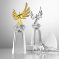 Creative Custom Made Crystal Eagle Trophy Medal Sales Champion Golden Eagle Award Carved Annual Meeting Souvenir