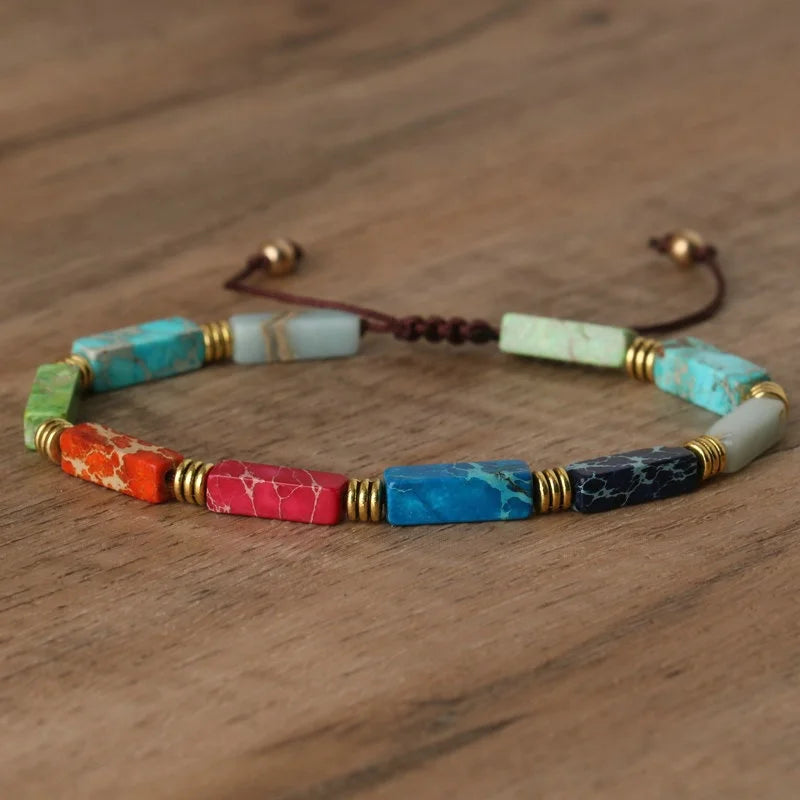 Fine Jewelry Minimalist Turquoise Bracelet Adjustable Gemstone Bohemian Healing Crystal Dainty Beaded Bracelet
