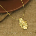 VIANRLA 925 Sterling Silver 18k Gold Plated Round Snake Chain Irregular Pendant Necklace