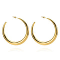Inventory Sales High-end 18K Real Gold Plated Lightweight Open Cuff Large Hoops No Allergic  Earrings for Women