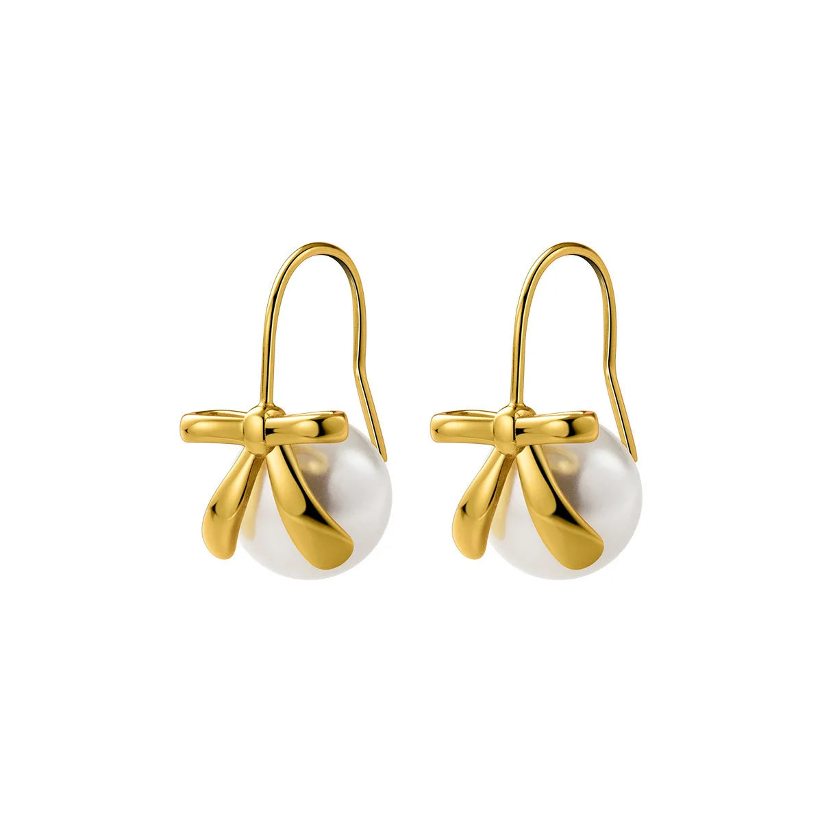 925 Silver Cheap Fashion Zircon Earrings for Women Round Drop Pearl Bow Knot 18k Gold Plated Hoop Earrings Ear Hook Jewelry