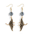 New Design Samoan Hawaiian Black Pearl Luxury Earrings 18k Gold Plated Unique Earrings for Women 2023