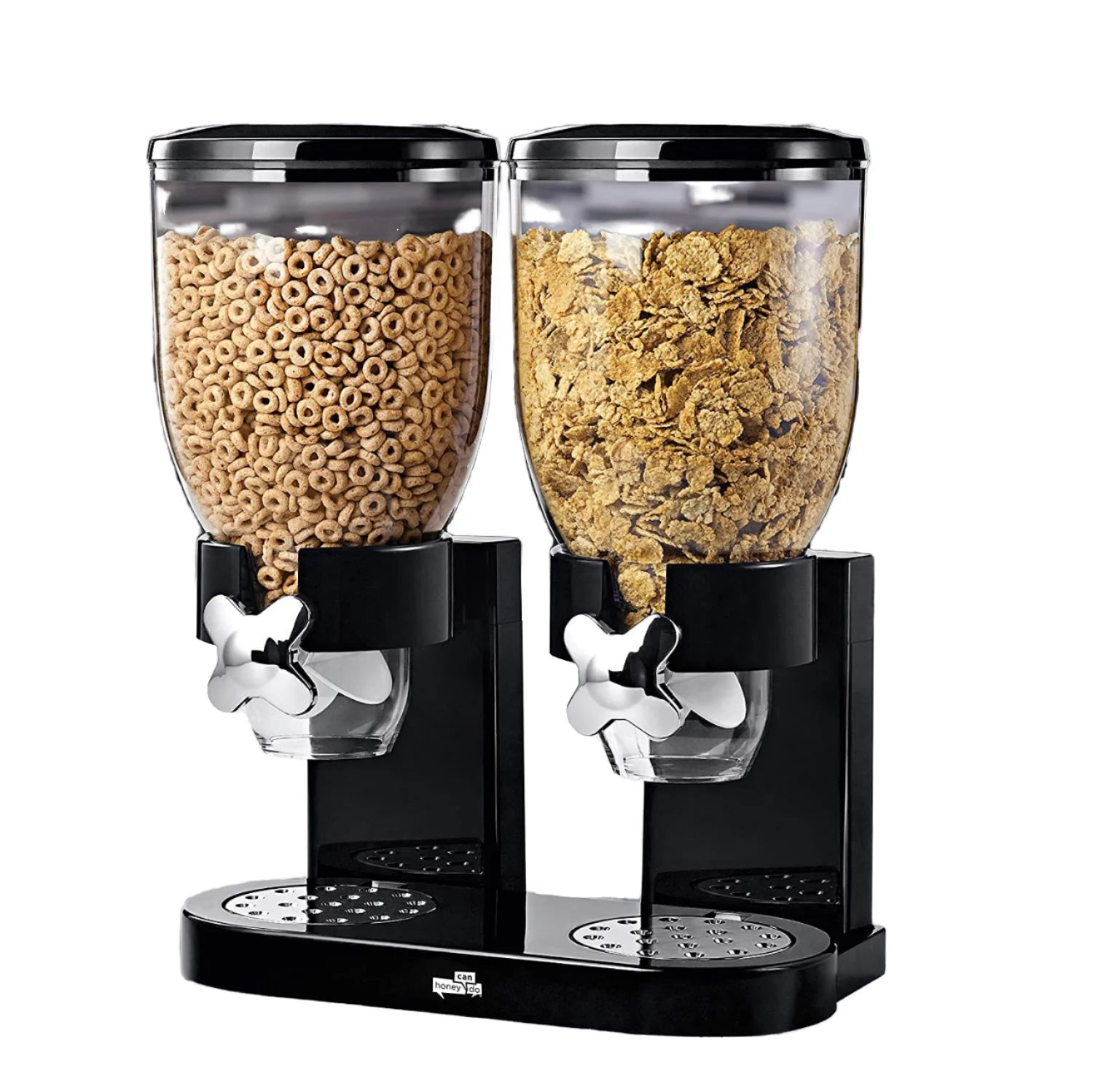 Double Head Double Barrel Upright Plastic Cereal Machine Cereal Snack Dispenser Kitchen Grain Storage tank