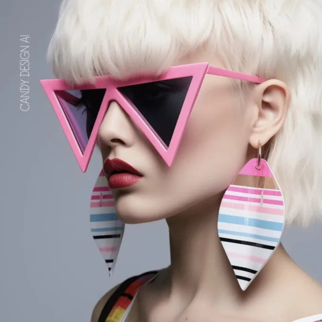 Hot Sale Customized Logo Pink Fashion Sunglasses With Unique Design Triangle Shape Frame Sunglasses