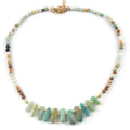 Fashion Tribal Beaded Jewelry 4mm Amazonite Natural Stone Gravel Choker Necklaces