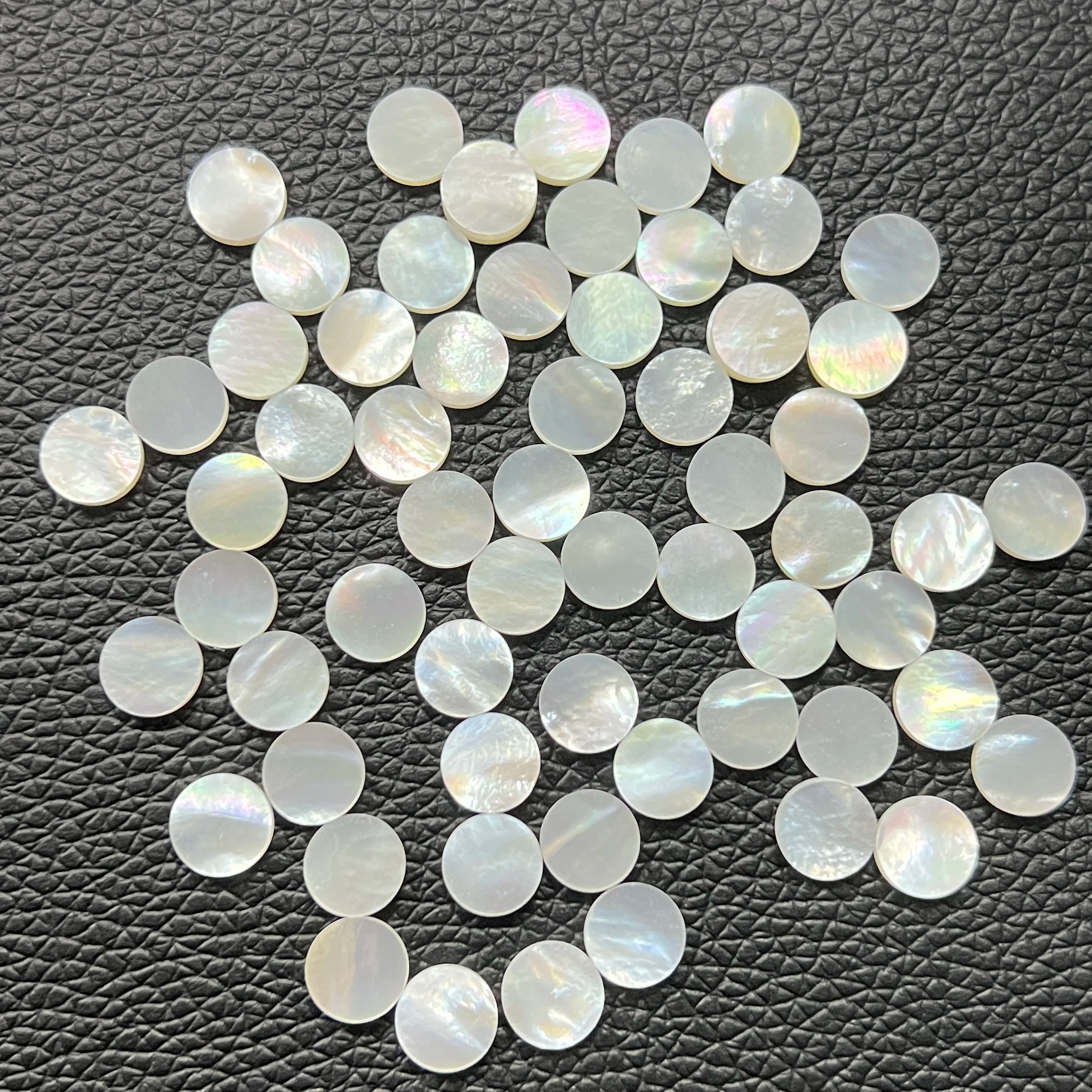 Small Size 8mm MOP Discs Double Flat Round Natural White Mother of Pearl Shell Stones