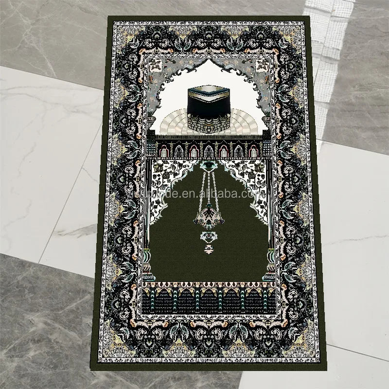2022 New Golden Diamond Velvet Worship Carpet for Pilgrimage Pilgrimage Mat Out Portable Rug Manufacturers Direct Sales