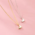 Wholesale Fashion Jewelry 925 Sterling Silver Minimalist Simple Heart Pendant Gold Plated Necklaces for Women