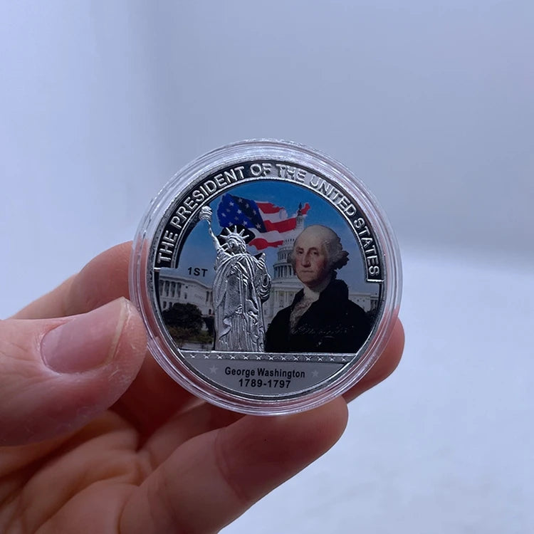 America Leader Souvenir 40mm Metal Silver Coin for USA Collectors Buyers