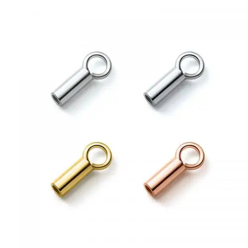 Clasp Lock for Leather Cord Sterling Silver End Caps 925 DIY Jewelry Findings 6mm Hole: 1.5mm Inner