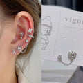 2022 New Minimalist CZ Crystal Earring Tiny Cute Stainless Steel Flower Butterfly Star Stud Ear Piercing Fashion Earrings
